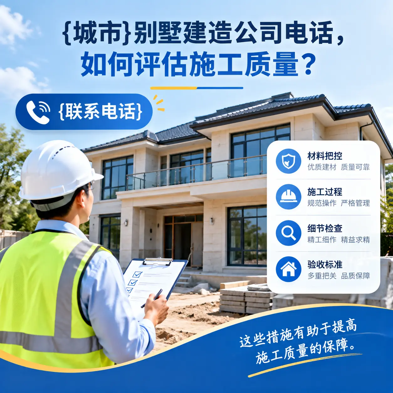 玉屏别墅建造公司电话，如何评估施工质量？